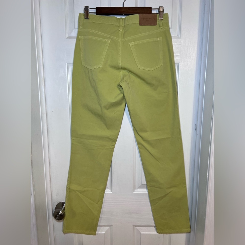 Fabrizio Gianni Lime Green Straight-Leg Pants Size 6 - Picture 4 of 13